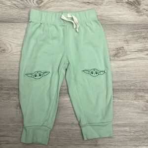 Star Wars Grogu (Baby Yoda) Green 100% Cotton Pull On Pants Size 12M